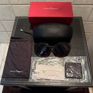 Salvatore Ferragamo Dark Brown Sunglasses